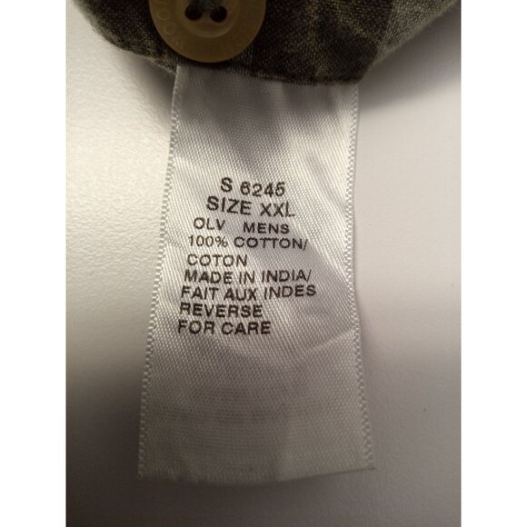 Woolrich Men's Green Grey White Short Sleeve Casual Button Down Shirt Si… - Picture 4 of 4